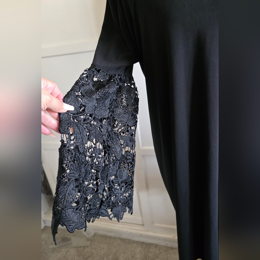 Alfani Black Dress with Lace Sleeves SIZE 16w - Picture 2 of 6